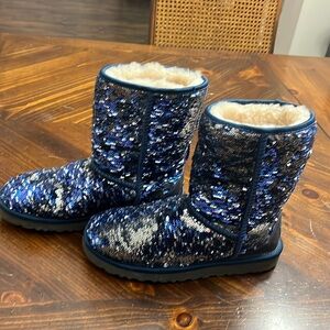 Blue/Silver Sequin Ugg Boots